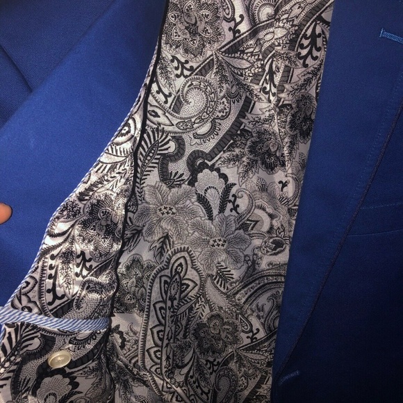 Tallia Orange Bright Blue Men's Jacket Size 38 - Picture 2 of 6